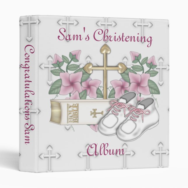 Girls Christening Shoes Binder (Front/Spine)