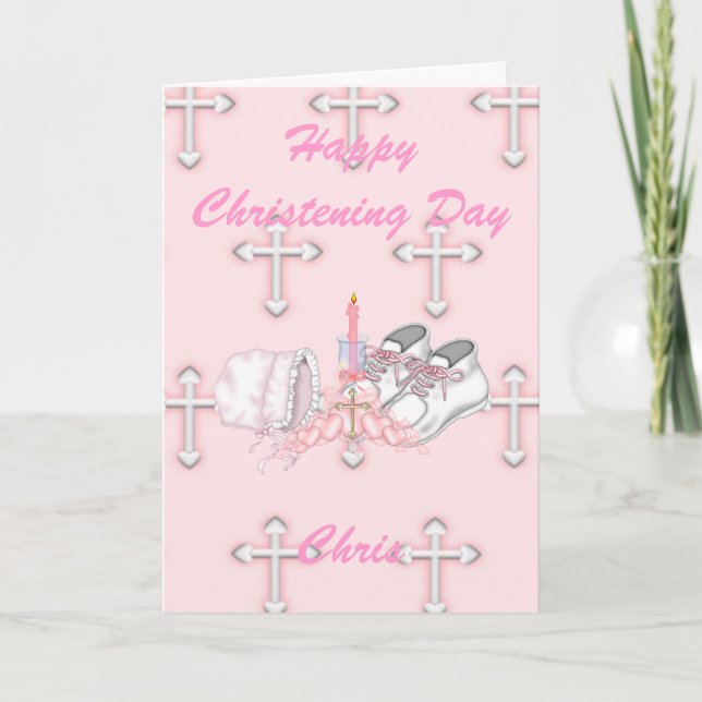 Girls Christening Wish Card (Front)
