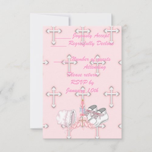 Girls Christening Wish Invitation