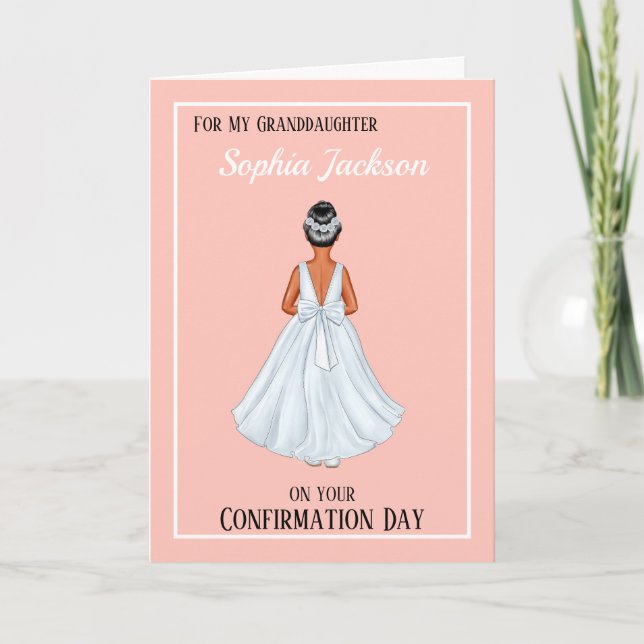 Girls Christian Confirmation Card Granddaughter (Front)