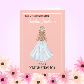 Girls Christian Confirmation Card Granddaughter
