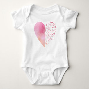 Girl's Christian Heart Faith Trust in the Lord Baby Bodysuit