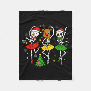 Girls Christmas Ballet Skeleton Ballerina Women Sk Fleece Blanket