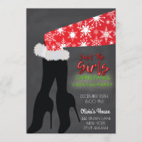 Girls Christmas Cocktail Party Invitation