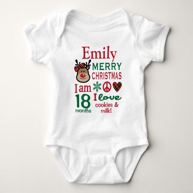 Girls Christmas Shirt Girls 2nd Christmas Bodysuit (Front)