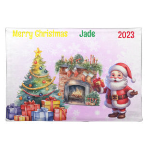 Girls Christmas Theme Cloth Placemat