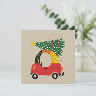 Girls Christmas Tree Kids Ugly Xmas Truck Holiday Card