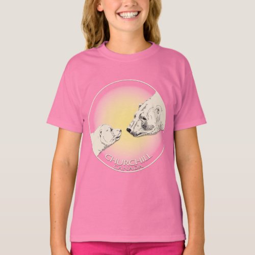 Girls Churchill Polar Bear Shirt Bear Art T_Shirt