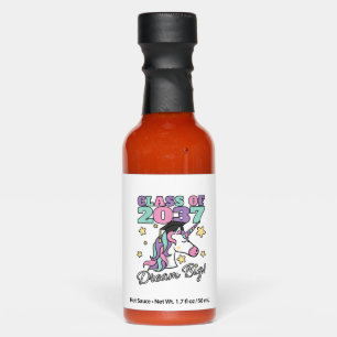 Girls Class of 2037 Magical Unicorn Graduation Cap Hot Sauces