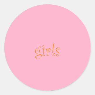 girls classic round sticker