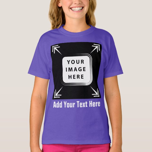 Girls Clothing Add Image Photo Template Girls Kids T-Shirt (Front)