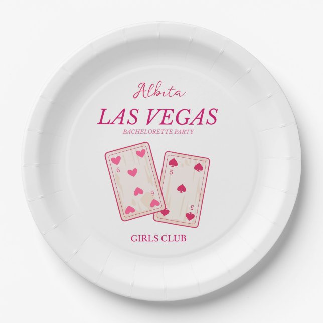 girls club las vegas bachelorette party paper plates (Front)
