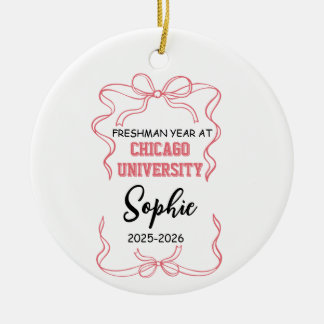 Girls College Ornament, University student Ceramic Ornament