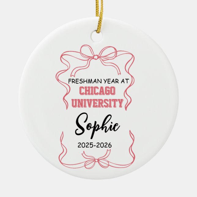 Girls College Ornament, University student Ceramic Ornament (Front)
