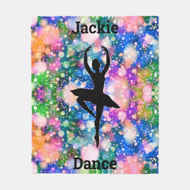 Girls Color Burst Ballet Dancer Fleece Blanket (Front)