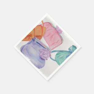 GIRLS COLORFUL PURSES PAPER NAPKINS