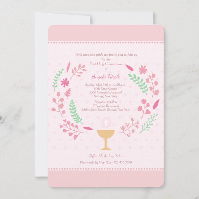Girl's Communion Invitation (Front)
