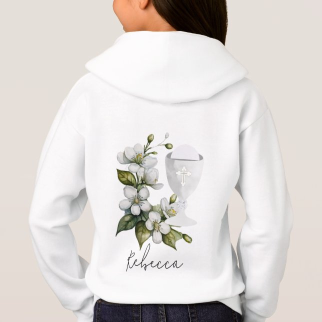 Girl's Communion Pullover Hoodie (Back)