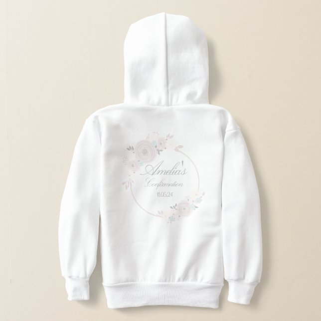 Girl's Confirmation Pullover Hoodie (Laydown Back)
