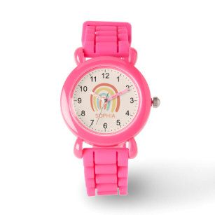 Girls Cool and Cute Pink Rainbow Watch