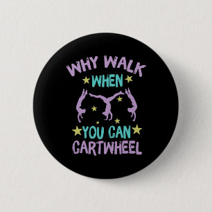 Girls' Cool Cartwheel Gymnastics Button