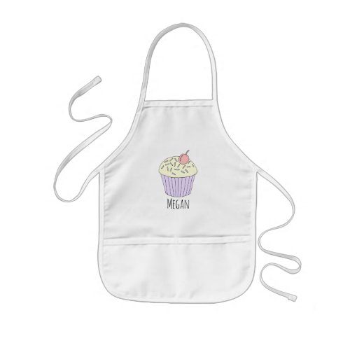 Girls Cool Pink Cupcake Muffin Baker Kids Apron