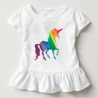 Girls Cool Rainbow Unicorn Watercolor Kids Toddler T-shirt