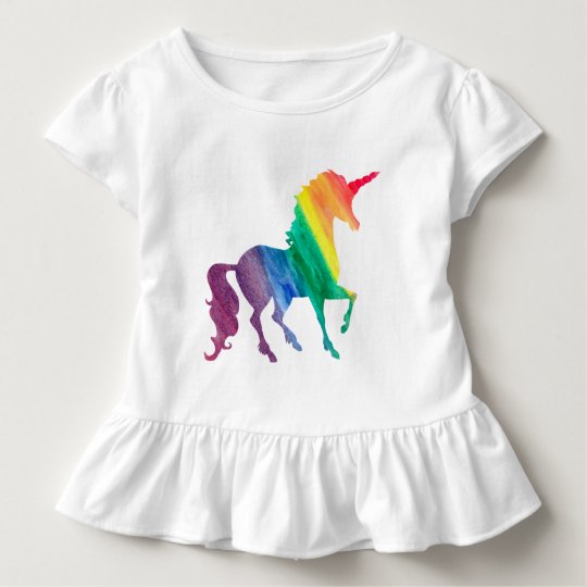 Girls Cool Rainbow Unicorn Watercolor Kids Toddler T-shirt | Zazzle