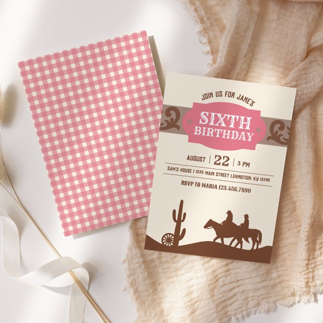 Girls Cowboy Rodeo Birthday Party Invitation (Creator Uploaded)