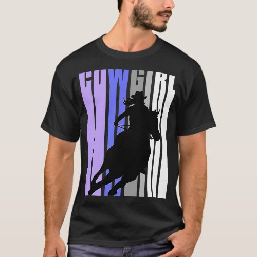 Girls Cowgirl Horse Riding Retro Daughter Teen Cou T-Shirt
