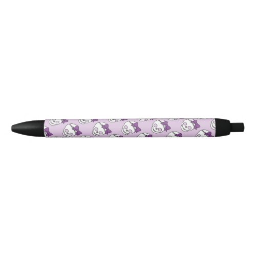 Girls Craniosynostosis Skull with Purple Bow Black Ink Pen