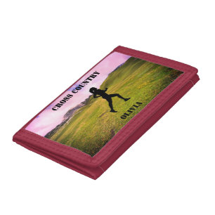 Girls Cross Country Running Pink Sky Tri-fold Wallet