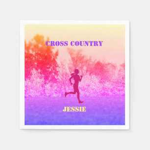 Girls Cross Country Running Rainbow Napkins