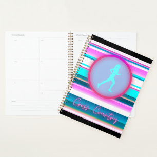 Girls Cross Country Running Stripes Planner
