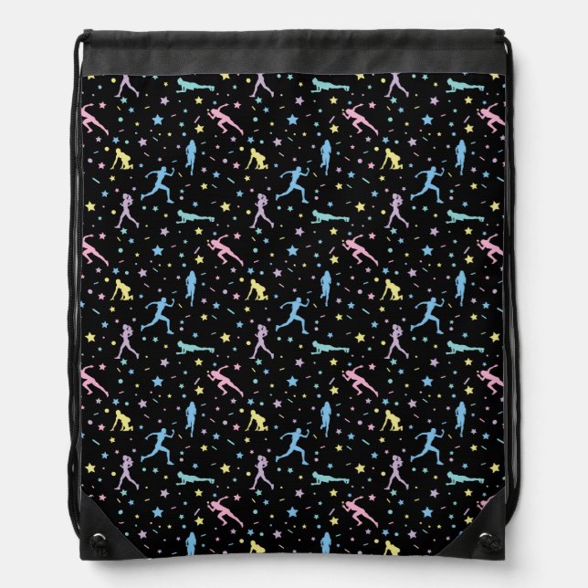 Girls Cross Country, Track Field, Marathon Runner Drawstring Bag (Front)
