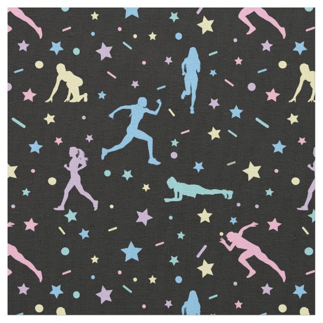 Girls Cross Country, Track Field, Marathon Runner Fabric (Close Up)