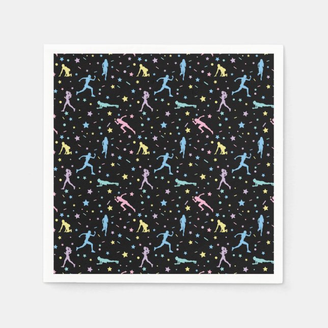 Girls Cross Country, Track Field, Marathon Runner Napkins (Front)