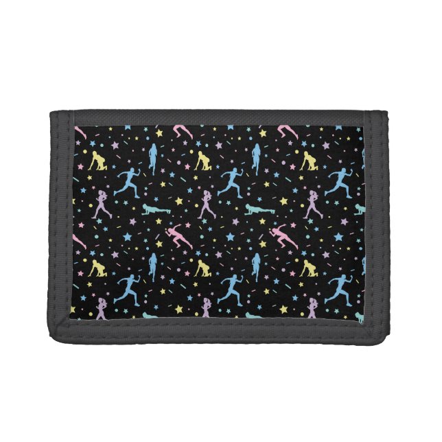 Girls Cross Country, Track Field, Marathon Runner Trifold Wallet (Front)