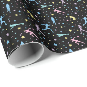 Girls Cross Country, Track Field, Marathon Runner Wrapping Paper