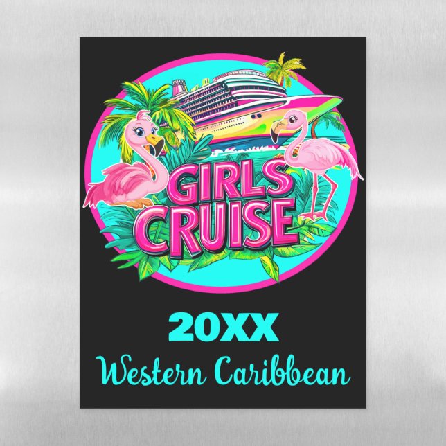 Girls Cruise Cabin Door Cruise Magnet Magnetic Dry Erase Sheet (Vertical)