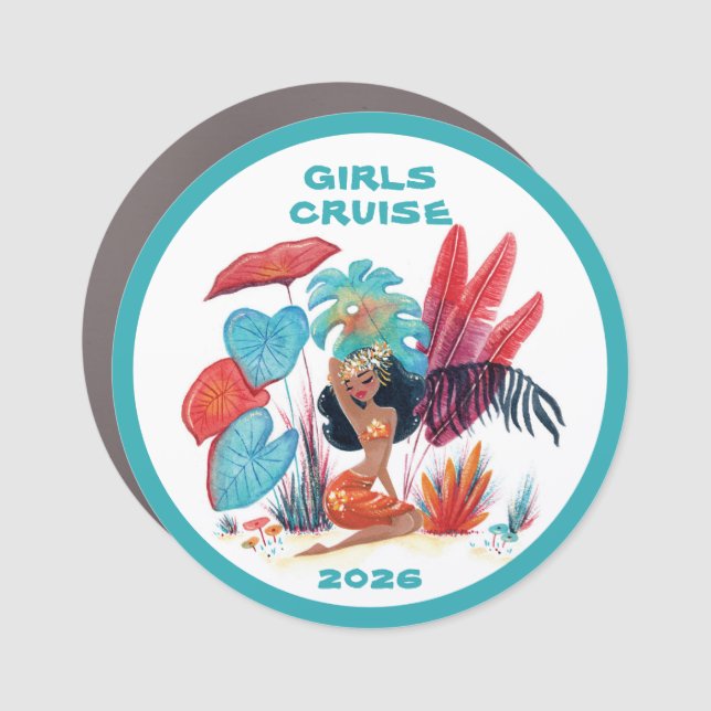 Girls Cruise Decor Door Personalized Magnet (Front)