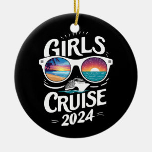 Girls Cruise Trip 2024 Vacation Lovers Ceramic Ornament