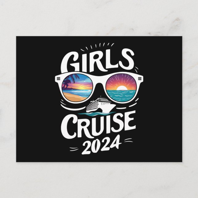 Girls Cruise Trip 2024 Vacation Lovers Postcard (Front)