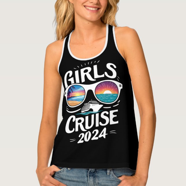 Girls Cruise Trip 2024 Vacation Lovers Tank Top (Front)