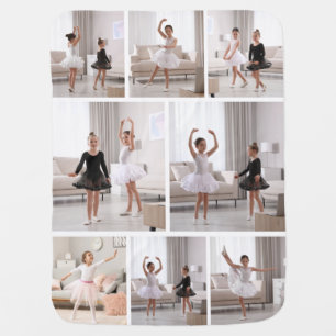 Girls Custom 8 Photo Personalized Kid Children and Baby Blanket