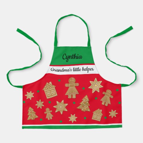 Girls Custom Gingerbread All_Over Print Apron