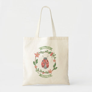 Girl's Custom Library Bag - Ladybug Tote