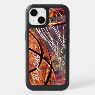 Girls custom name basketball OtterBox iPhone 14 case
