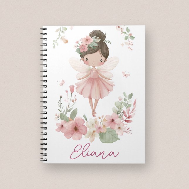 Girls Custom Name Fairy Floral Notebook (Creator Uploaded)