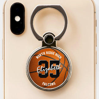girls custom name jersey number basketball phone ring stand